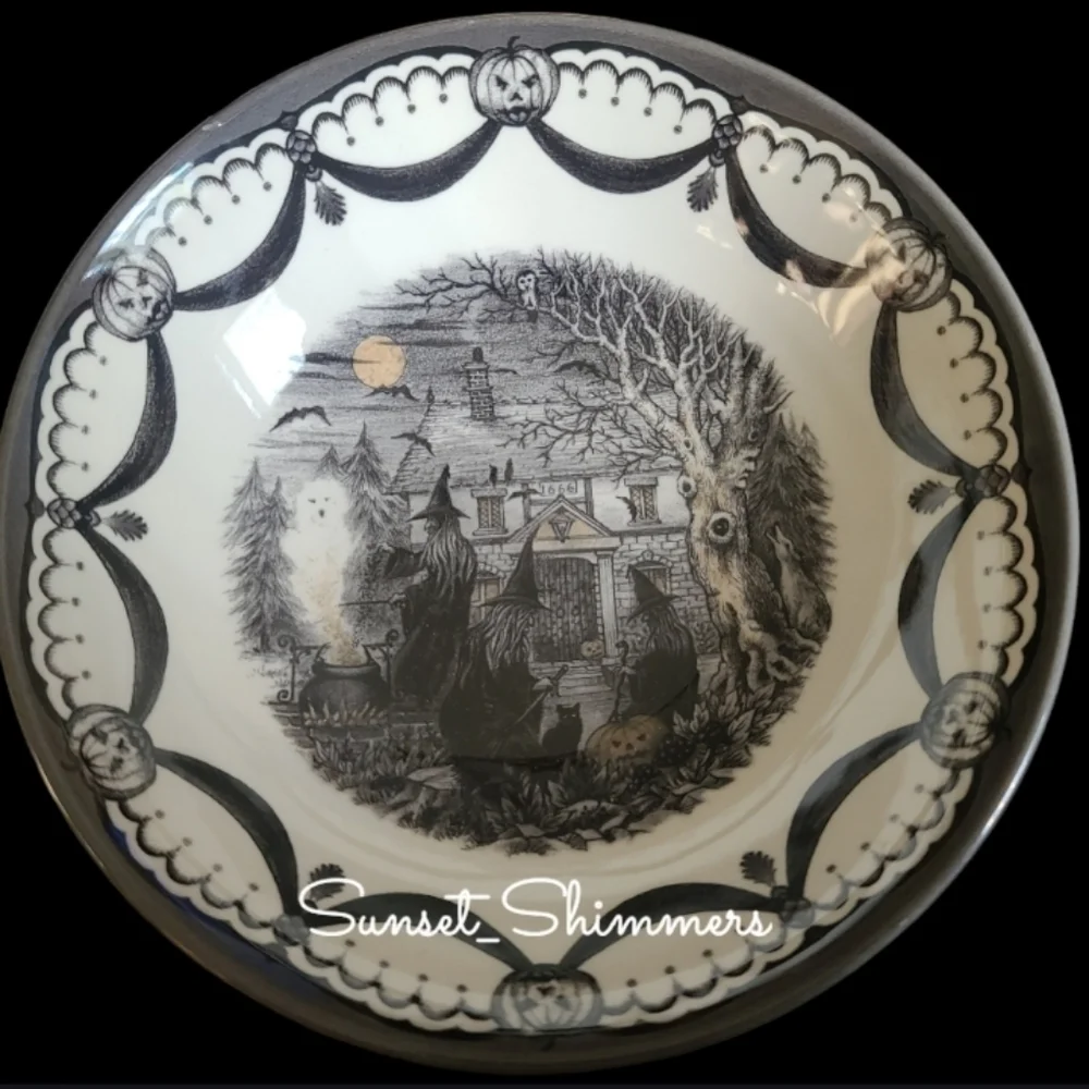 COVEN 4pc BOWL Set ROYAL STAFFORD Halloween WITCH Trio 1666 Salad Soup Pasta New